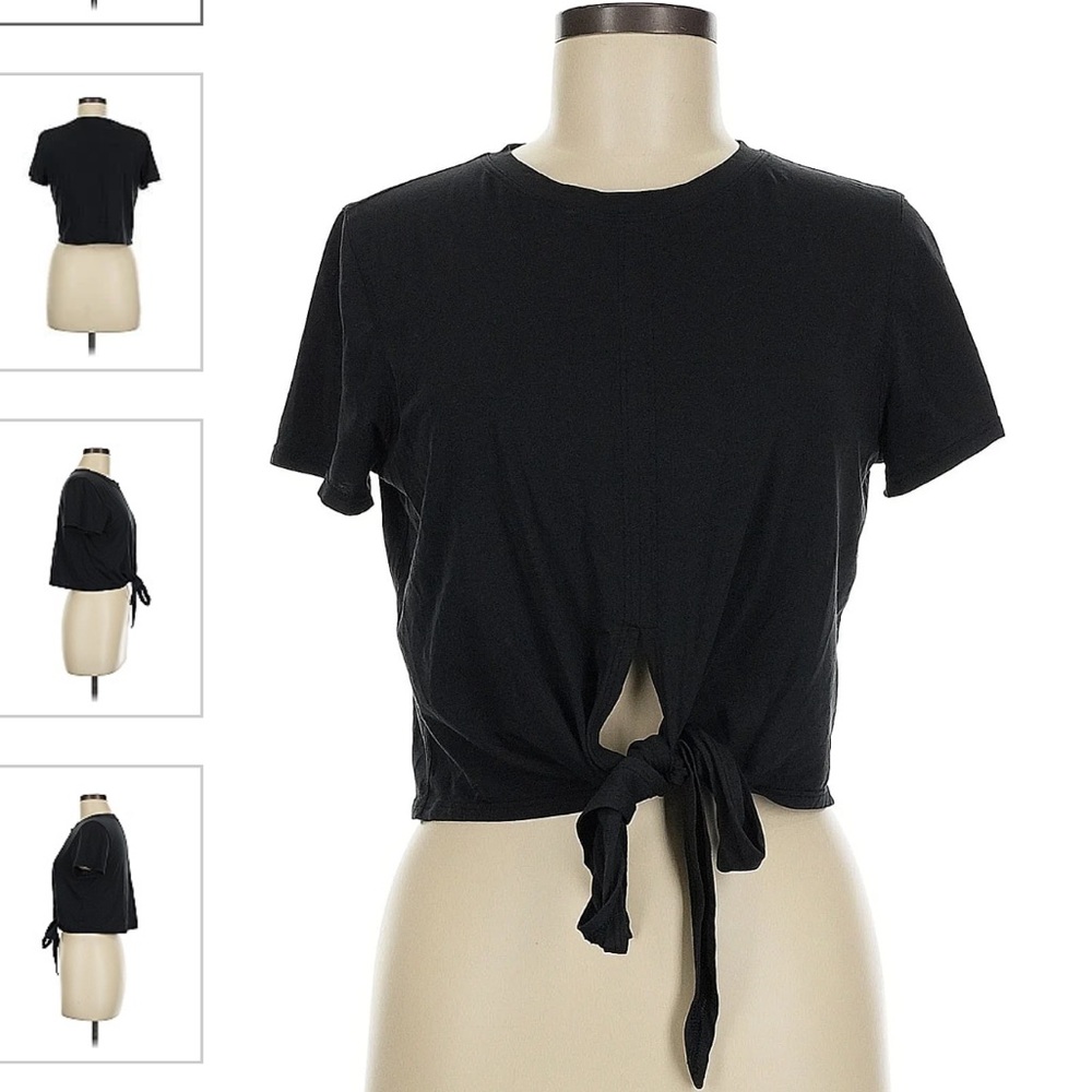 Lululemon Black Short Sleeve Tie Athletic Shirt